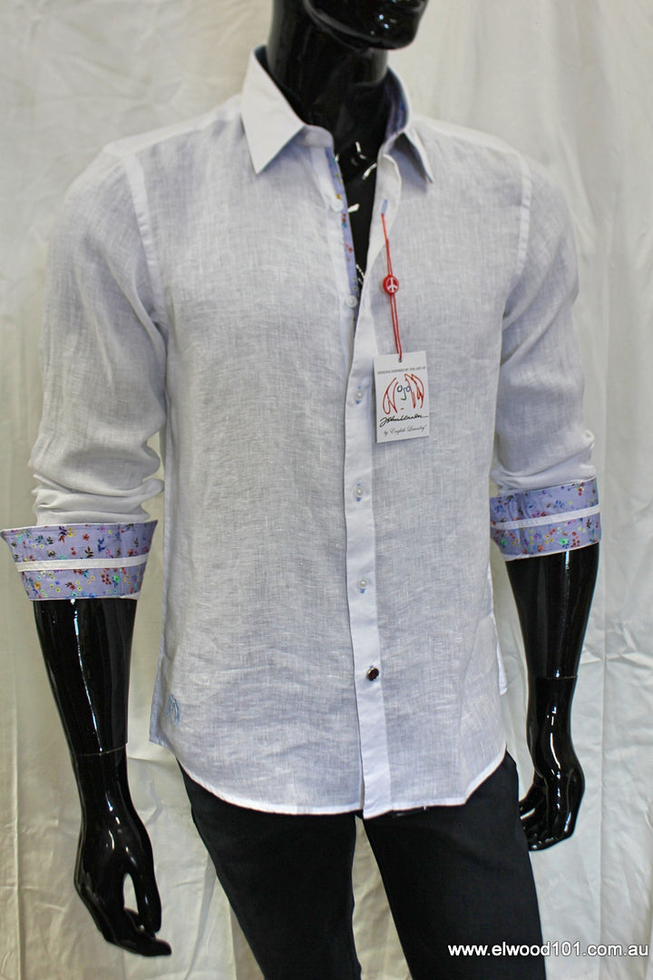 John Lennon Mens Sutton Linen Shirt - White, MENS SHIRTS, JOHN LENNON, Elwood 101
