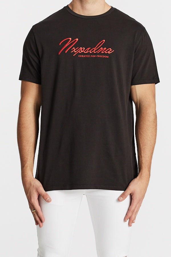 Nena Pasadena MENS FREEDOM SCOOP BACK TEE - PIGMENT BLACK, MENS TEE SHIRTS, NENA PASADENA, Elwood 101
