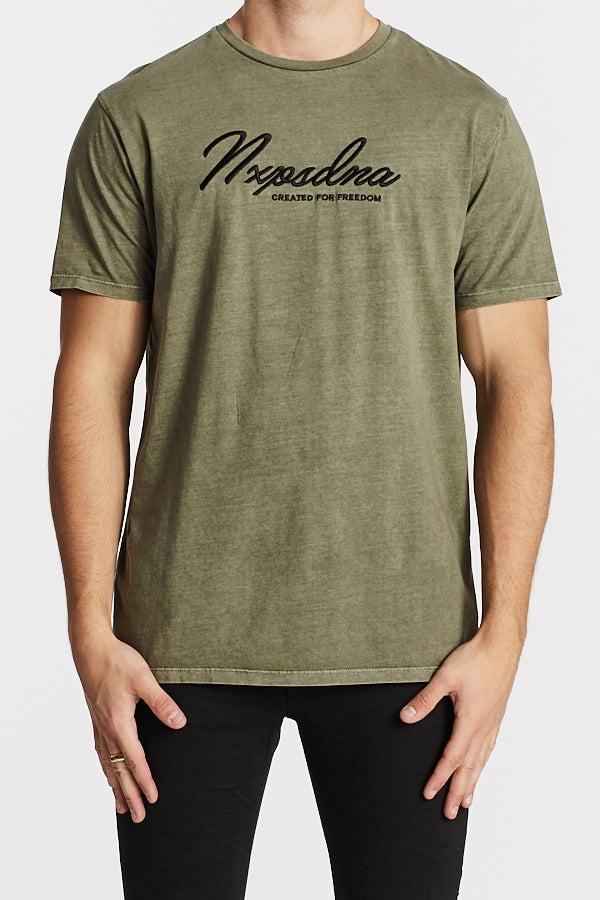 Nena Pasadena MENS FREEDOM SCOOP BACK TEE - PIGMENT KHAKI, MENS TEE SHIRTS, NENA PASADENA, Elwood 101