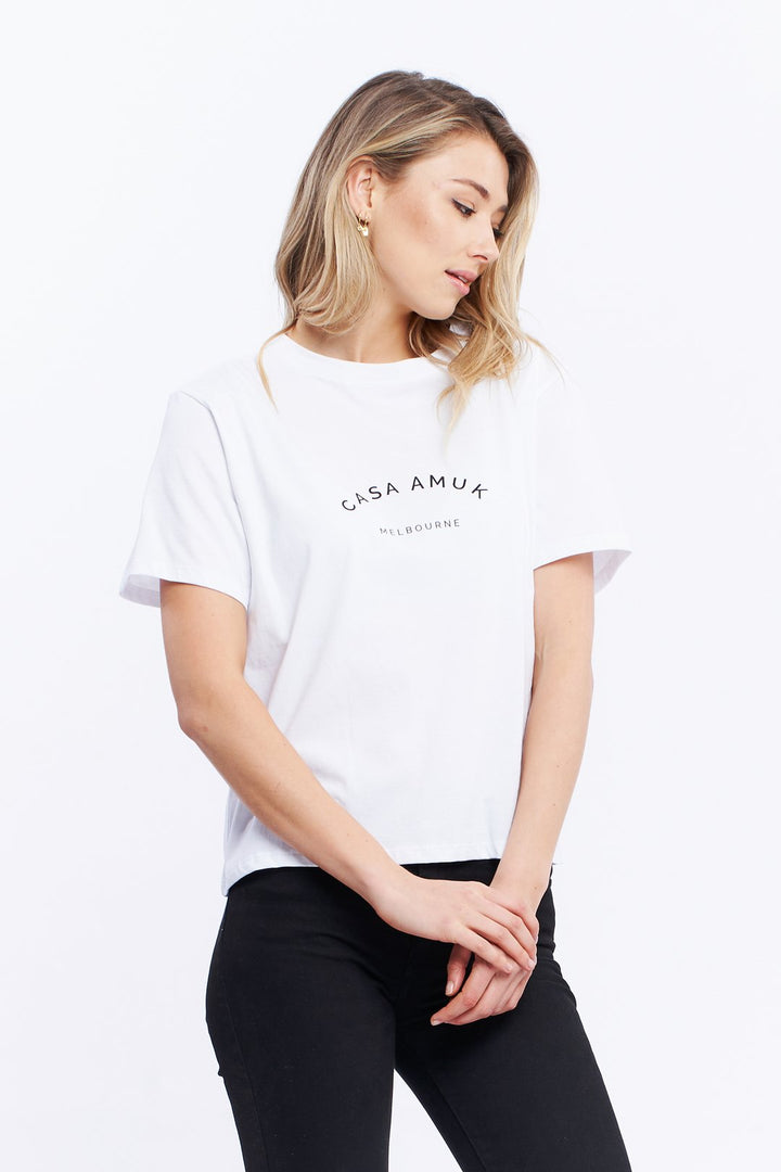 Casa Amuk WOMENS HERITAGE LOGO TEE - WHITE, WOMENS TEES & TANKS, CASA AMUK, Elwood 101