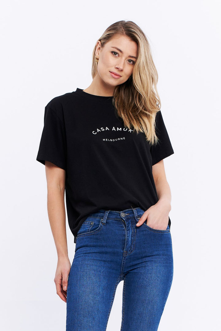 Casa Amuk WOMENS HERITAGE LOGO TEE - BLACK, WOMENS TEES & TANKS, CASA AMUK, Elwood 101