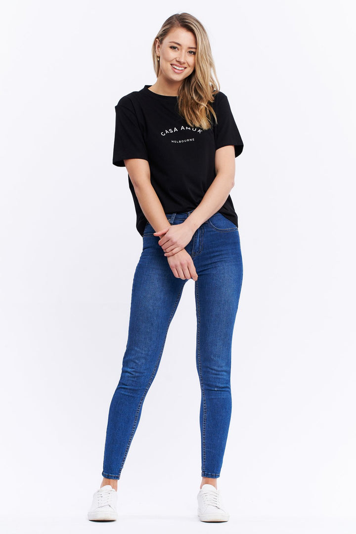 Casa Amuk WOMENS HERITAGE LOGO TEE - BLACK, WOMENS TEES & TANKS, CASA AMUK, Elwood 101