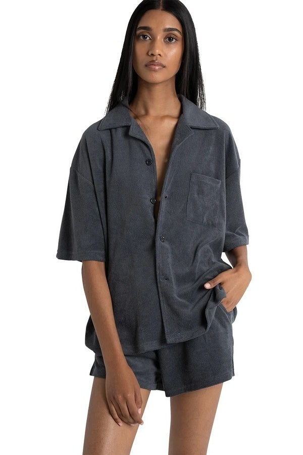Bayse Brand WOMENS ELLA OVERSIZED SHIRT - BLUE, WOMENS TOPS & SHIRTS, BAYSE BRAND, Elwood 101