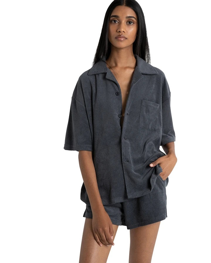 Bayse Brand WOMENS ELLA OVERSIZED SHIRT - BLUE, WOMENS TOPS & SHIRTS, BAYSE BRAND, Elwood 101