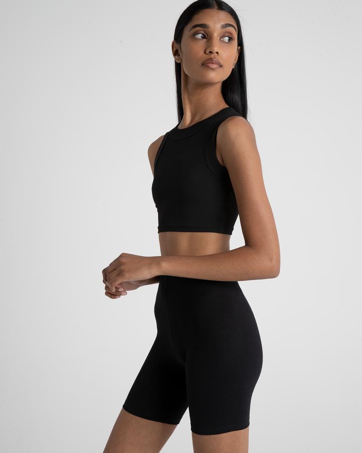 Bayse Brand WOMENS ELOUISE CREW CROP TANK - BLACK, WOMENS TEES & TANKS, BAYSE BRAND, Elwood 101