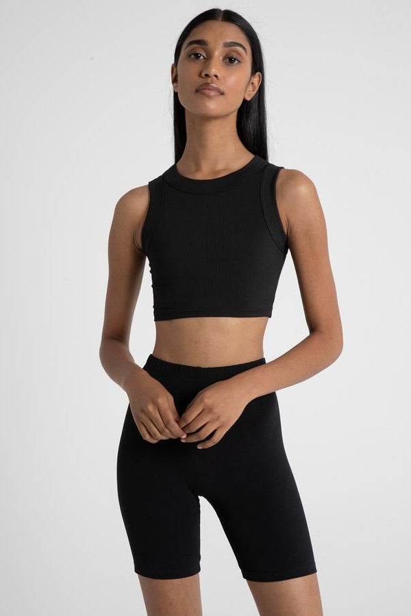 Bayse Brand WOMENS ELOUISE CREW CROP TANK - BLACK, WOMENS TEES & TANKS, BAYSE BRAND, Elwood 101