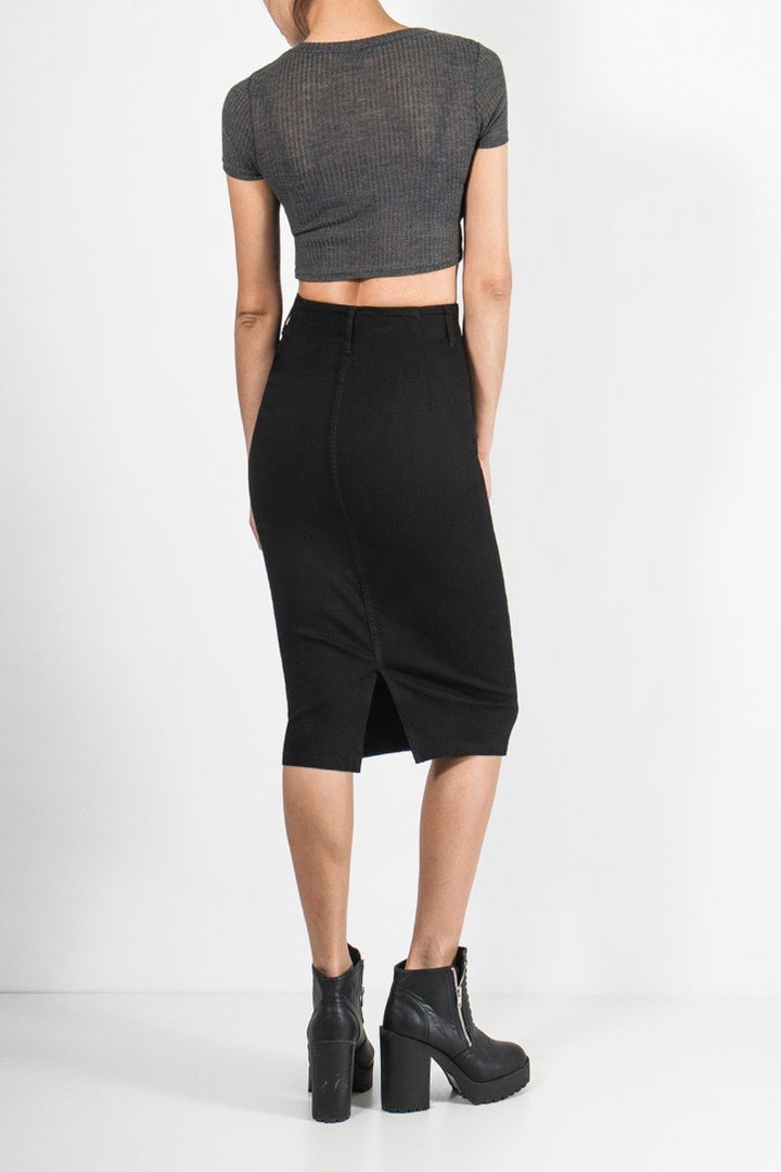 Ziggy Denim WOMENS TEACHERS PET SKIRT - BLACK, WOMENS SKIRTS, ZIGGY, Elwood 101