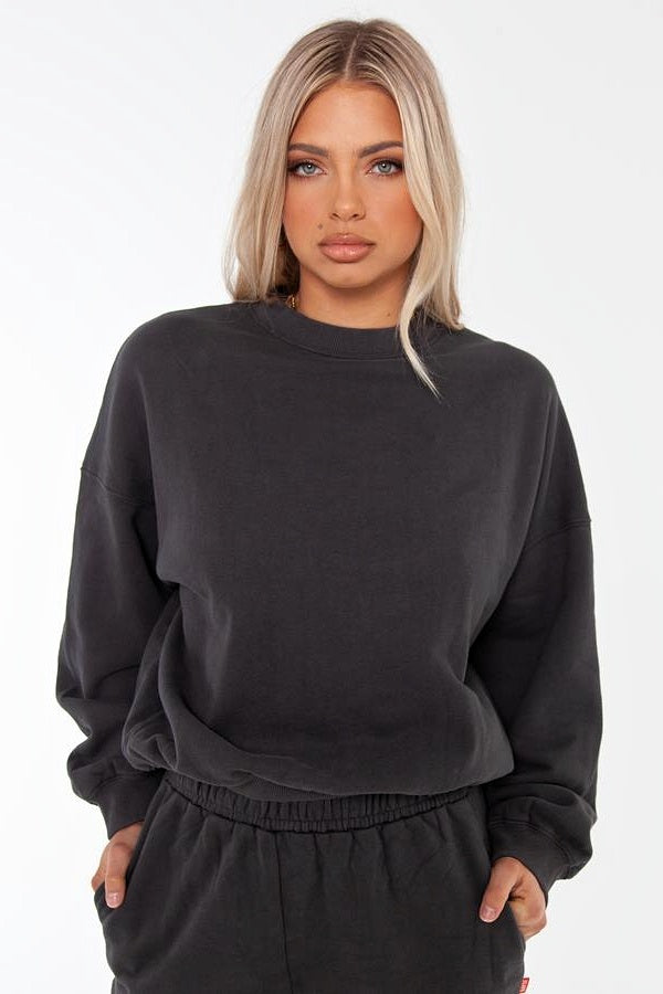 Bayse Brand WOMENS OVERSIZED SWEATER - CHARCOAL, WOMENS KNITS & SWEATERS, BAYSE BRAND, Elwood 101