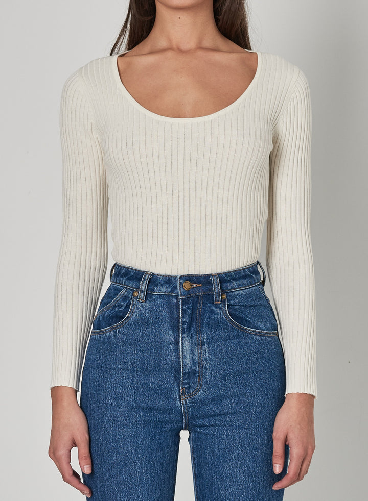 Rollas WOMENS CLASSIC RIB TOP - OFF WHITE, WOMENS TOPS & SHIRTS, ROLLAS, Elwood 101