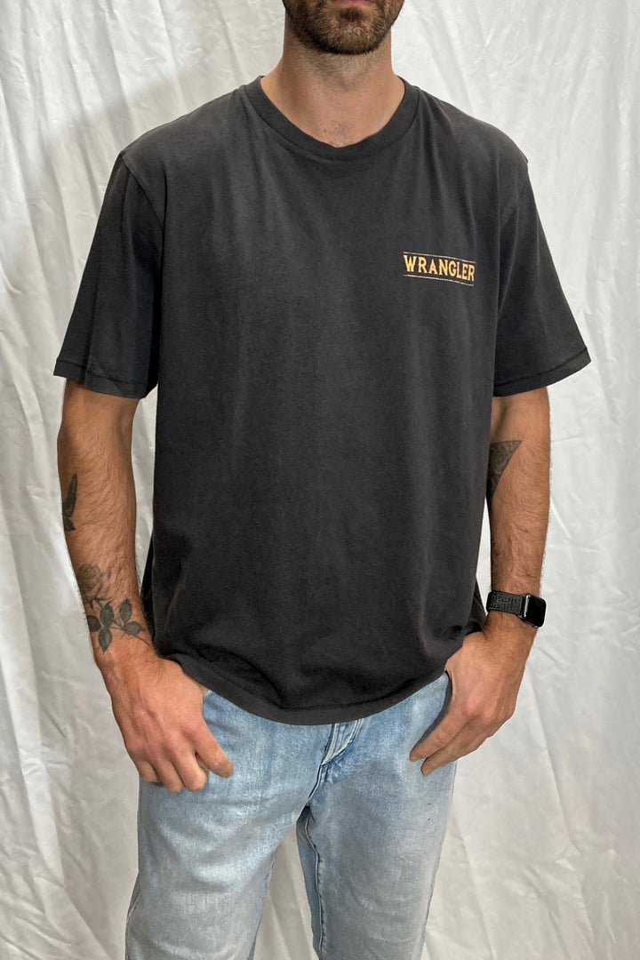 Wrangler Mens Moonshadow Tee - Worn Black, MENS TEE SHIRTS, WRANGLER, Elwood 101