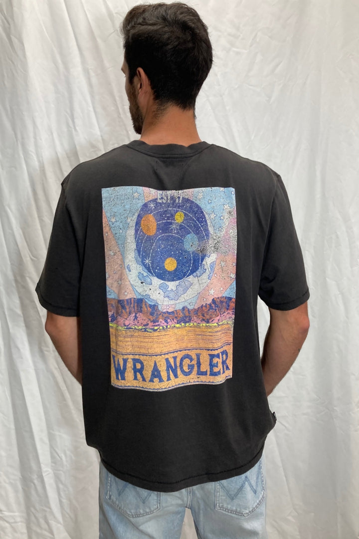 Wrangler Mens Moonshadow Tee - Worn Black, MENS TEE SHIRTS, WRANGLER, Elwood 101