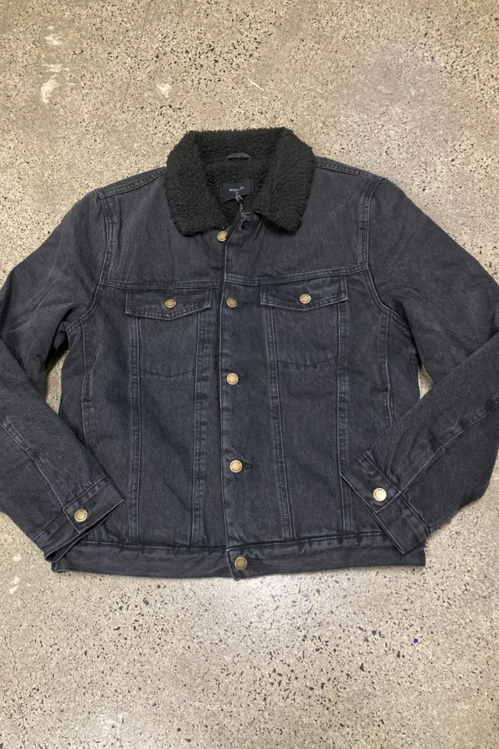 Rollas MENS DENIM SHERPA - WASHED BLACK, MENS JACKETS, ROLLAS, Elwood 101