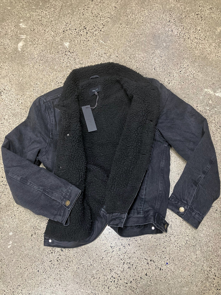 Rollas MENS DENIM SHERPA - WASHED BLACK, MENS JACKETS, ROLLAS, Elwood 101