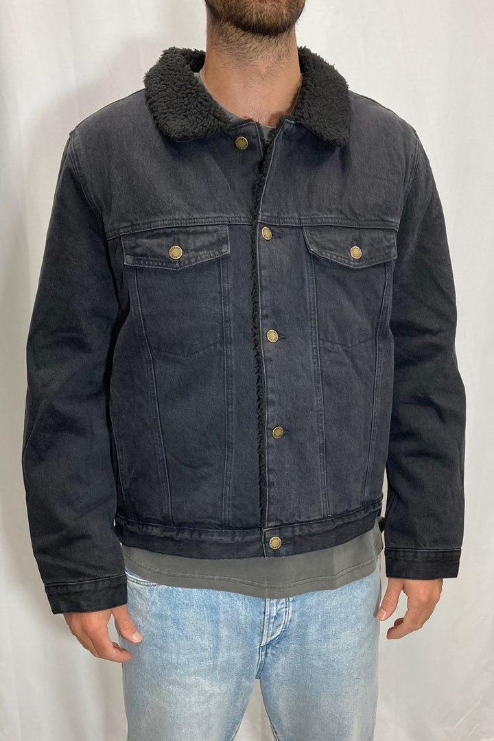 Rollas MENS DENIM SHERPA - WASHED BLACK, MENS JACKETS, ROLLAS, Elwood 101