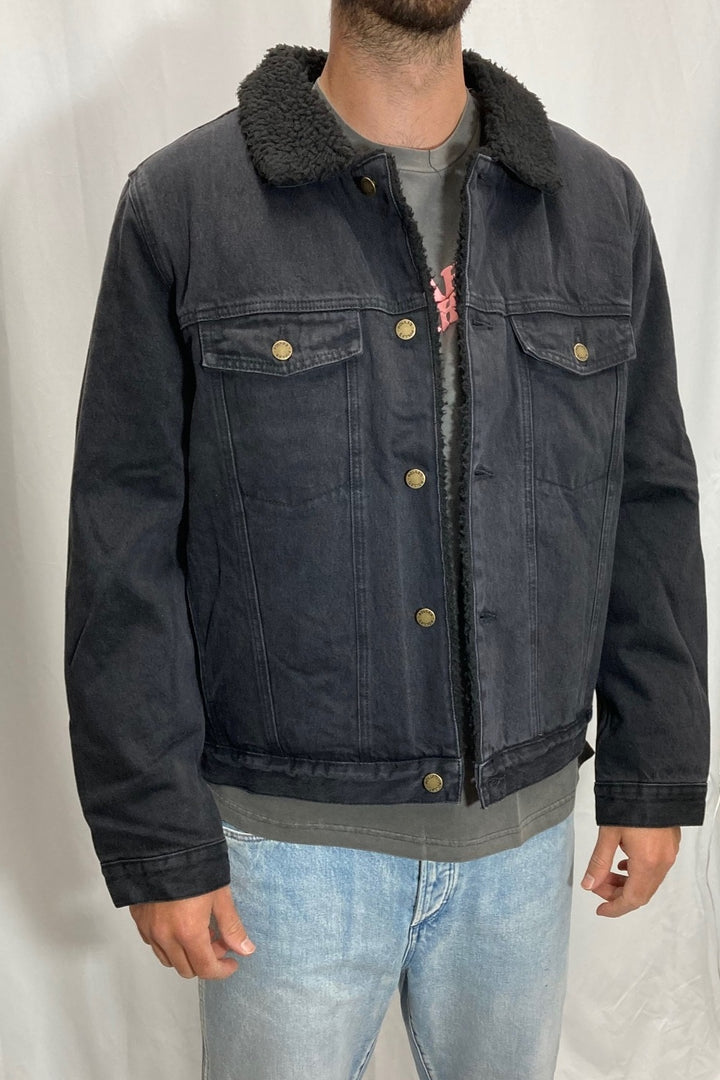 Rollas MENS DENIM SHERPA - WASHED BLACK, MENS JACKETS, ROLLAS, Elwood 101