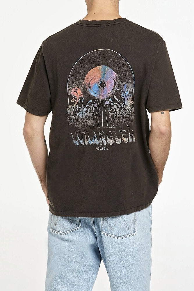 Wrangler Mens All Seeing Tee - Worn Black, MENS TEE SHIRTS, WRANGLER, Elwood 101