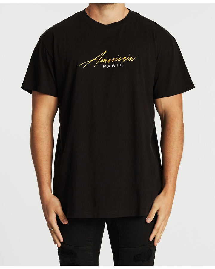 Americain MENS STELLAIRE OVERSIZED TEE - JET BLACK, MENS TEE SHIRTS, AMERICAIN, Elwood 101