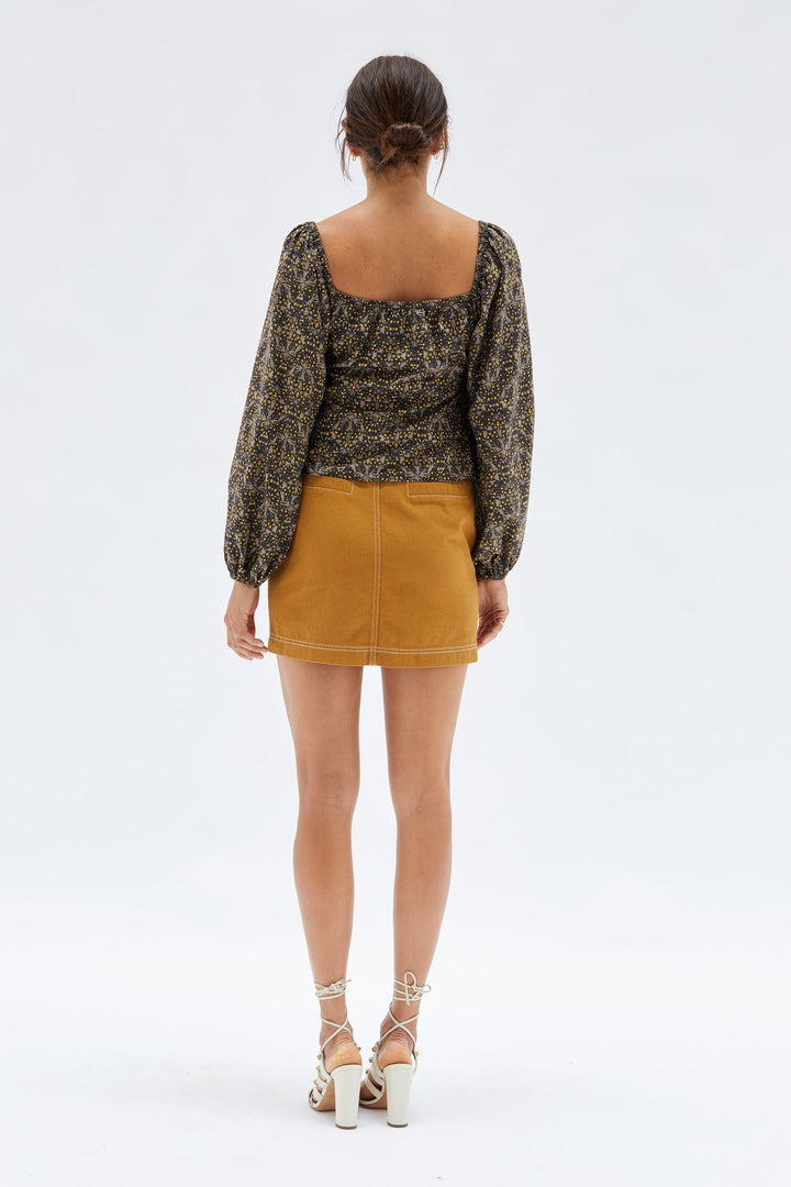 MINKPINK Womens Yasamin Puff Sleeve Top - Black/Gold, WOMENS TOPS & SHIRTS, MINKPINK, Elwood 101