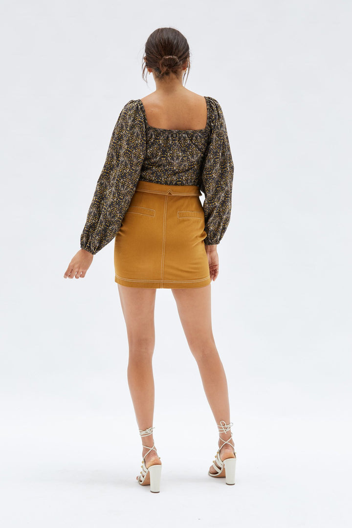 MINKPINK Womens Yasamin Puff Sleeve Top - Black/Gold, WOMENS TOPS & SHIRTS, MINKPINK, Elwood 101