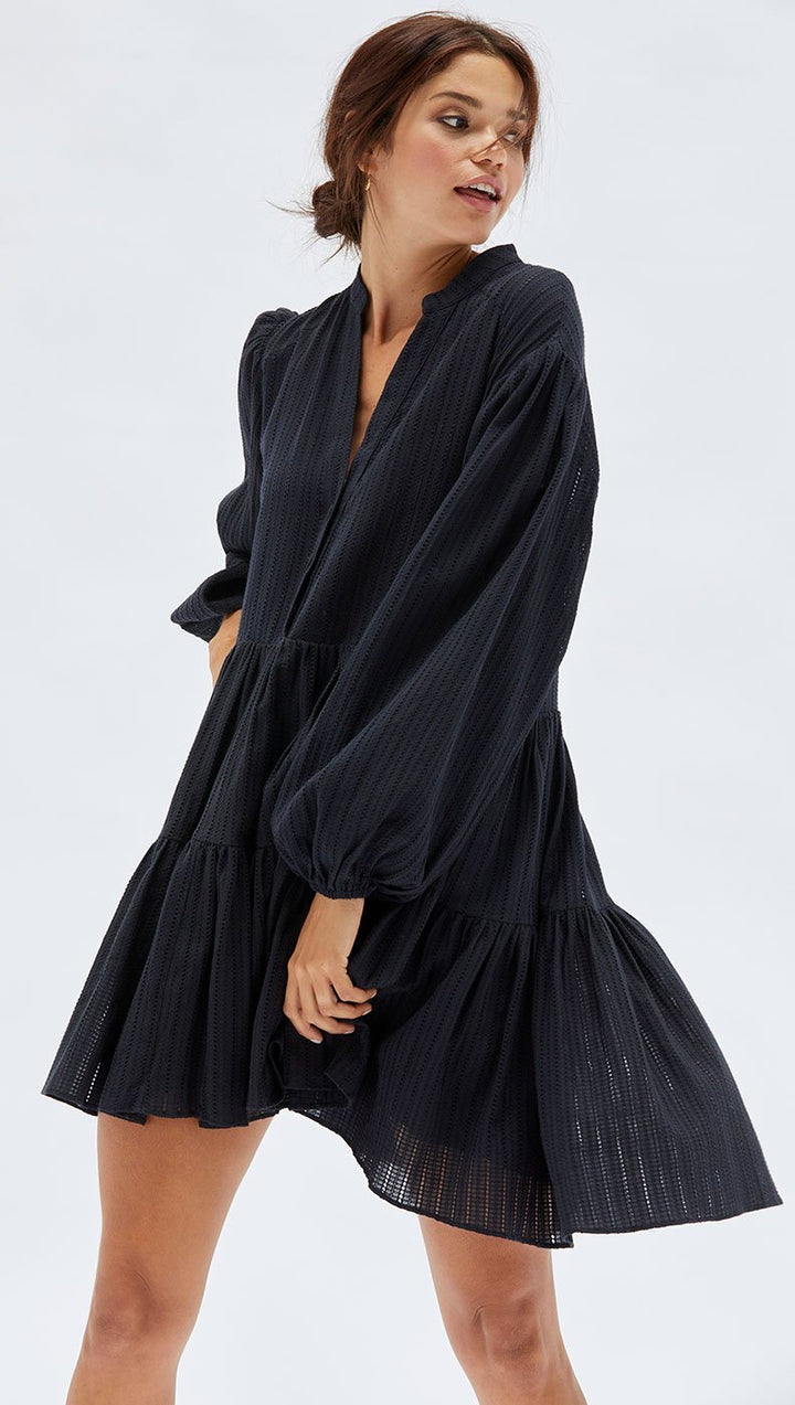 MINKPINK Womens Shadi Textured Mini Dress - Black, WOMENS DRESSES, MINKPINK, Elwood 101