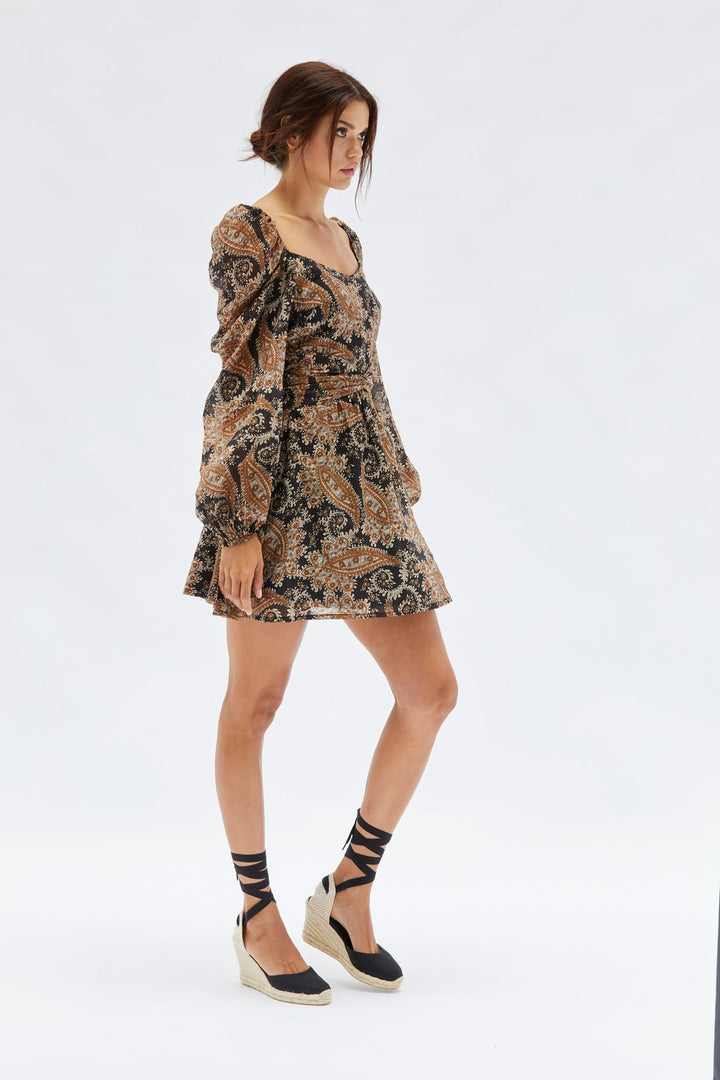 MINKPINK Womens Persian Paradise MIni Dress - Black/Brown, WOMENS DRESSES, MINKPINK, Elwood 101