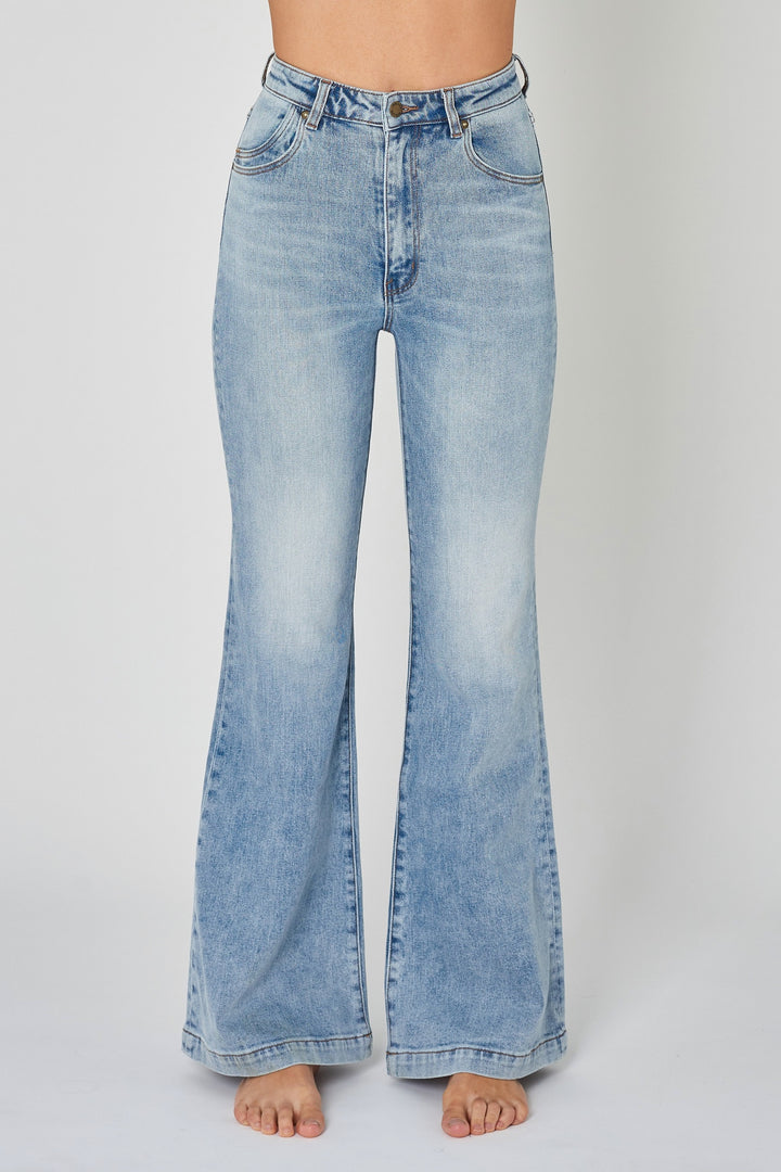 ROLLAS Womens Eastcoast Denim Flare - Escape Blue Organic, WOMENS DENIM, ROLLAS, Elwood 101