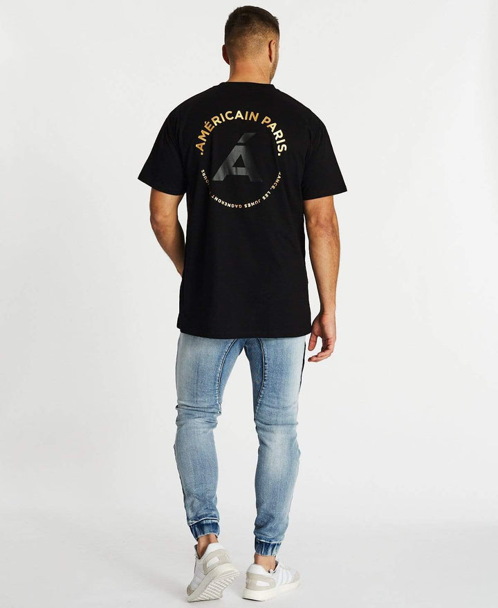AMERICAIN Mens Jusqua La Fin Oversized Tee - Jet Black, General, AMERICAIN, Elwood 101