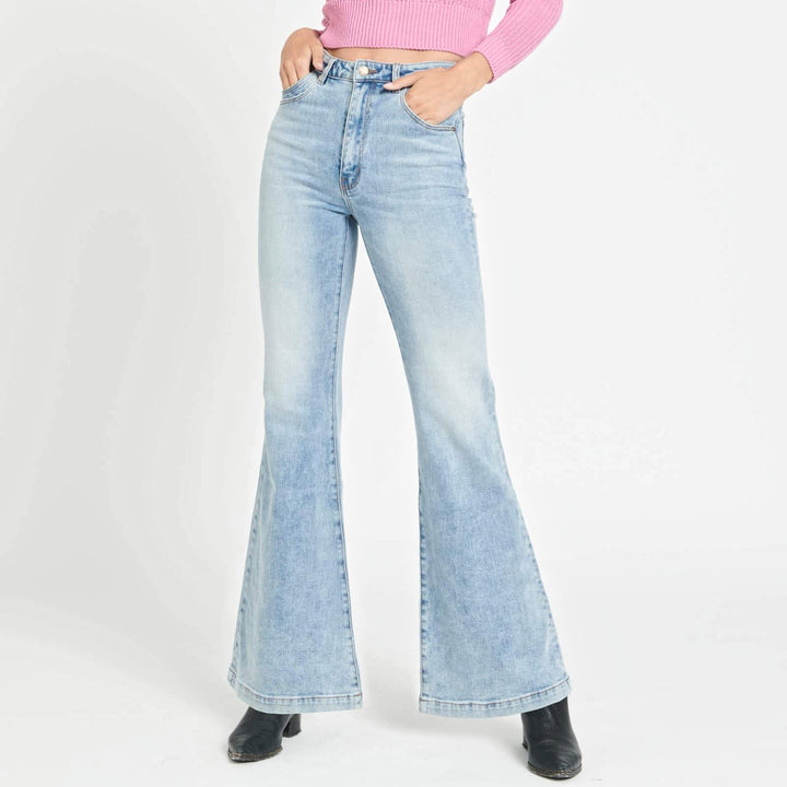 ROLLAS Womens Eastcoast Denim Flare - Escape Blue Organic, WOMENS DENIM, ROLLAS, Elwood 101