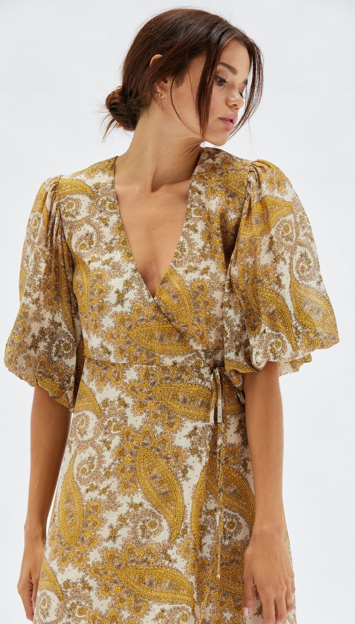 MINKPINK Womens Sistan Wrap Midi Dress- Multi, WOMENS DRESSES, MINKPINK, Elwood 101