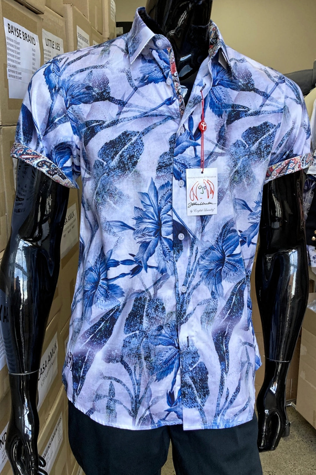 JOHN LENNON Mens Lancaster Short Sleeve Shirt - Grey, MENS SHIRTS, JOHN LENNON, Elwood 101