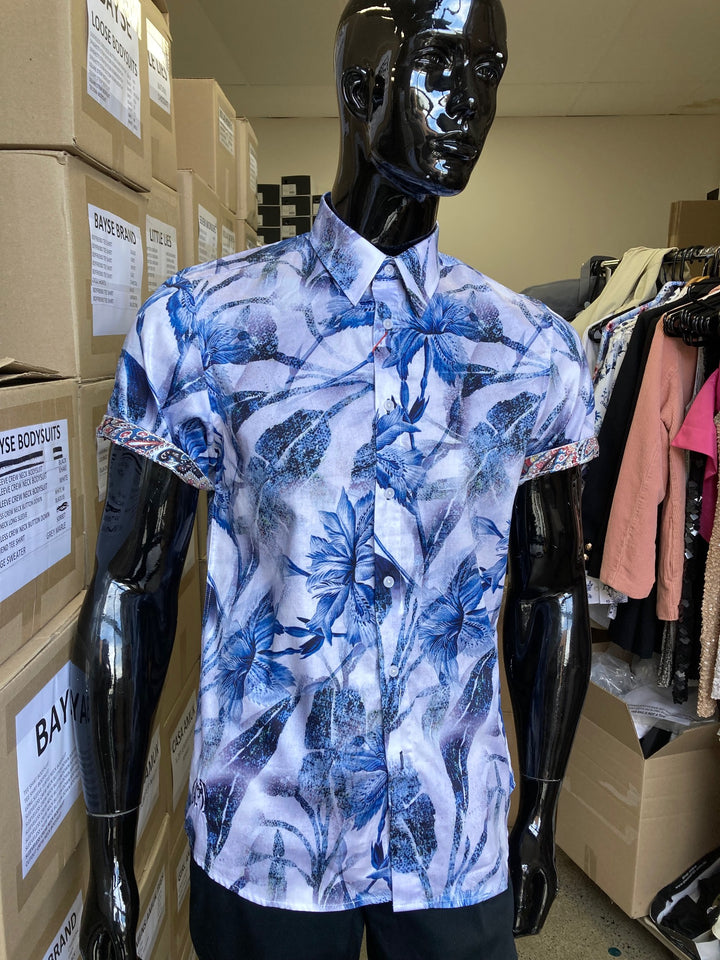 JOHN LENNON Mens Lancaster Short Sleeve Shirt - Grey, MENS SHIRTS, JOHN LENNON, Elwood 101