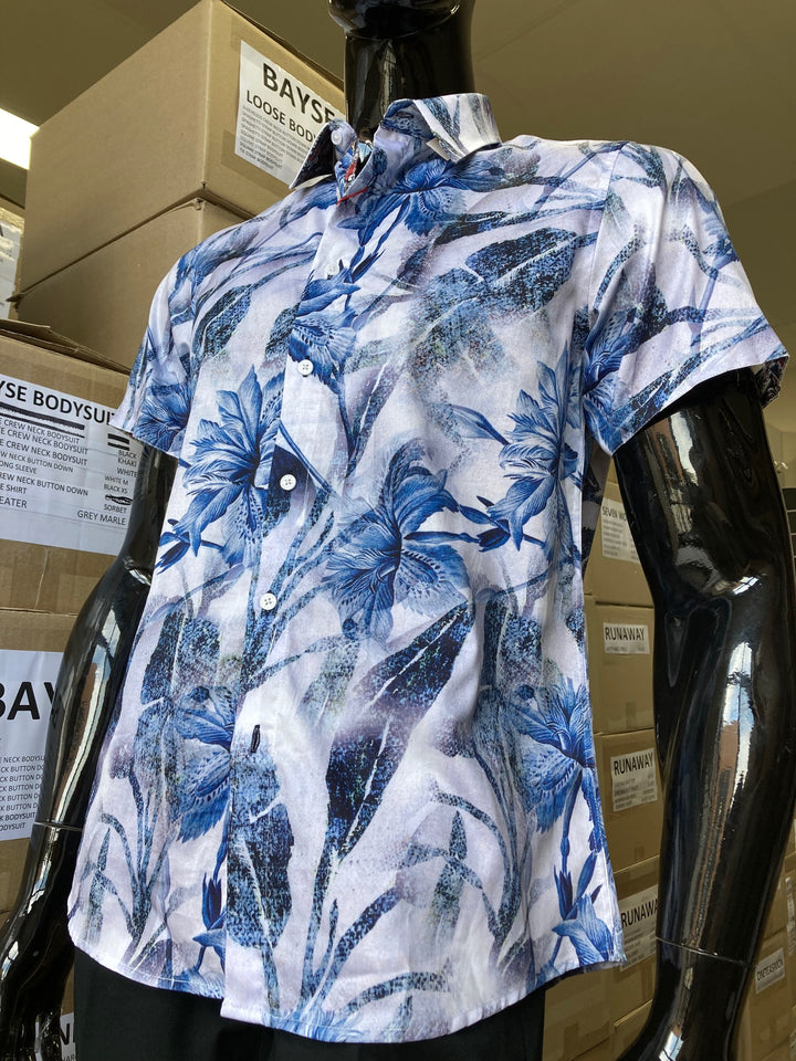 JOHN LENNON Mens Lancaster Short Sleeve Shirt - Grey, MENS SHIRTS, JOHN LENNON, Elwood 101