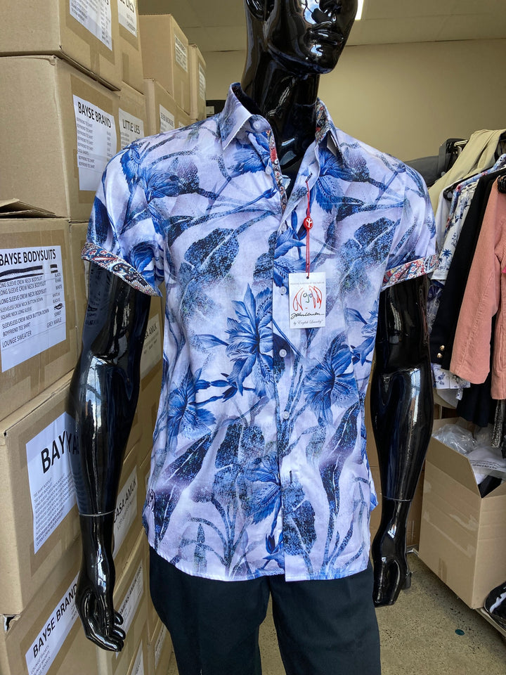 JOHN LENNON Mens Lancaster Short Sleeve Shirt - Grey, MENS SHIRTS, JOHN LENNON, Elwood 101