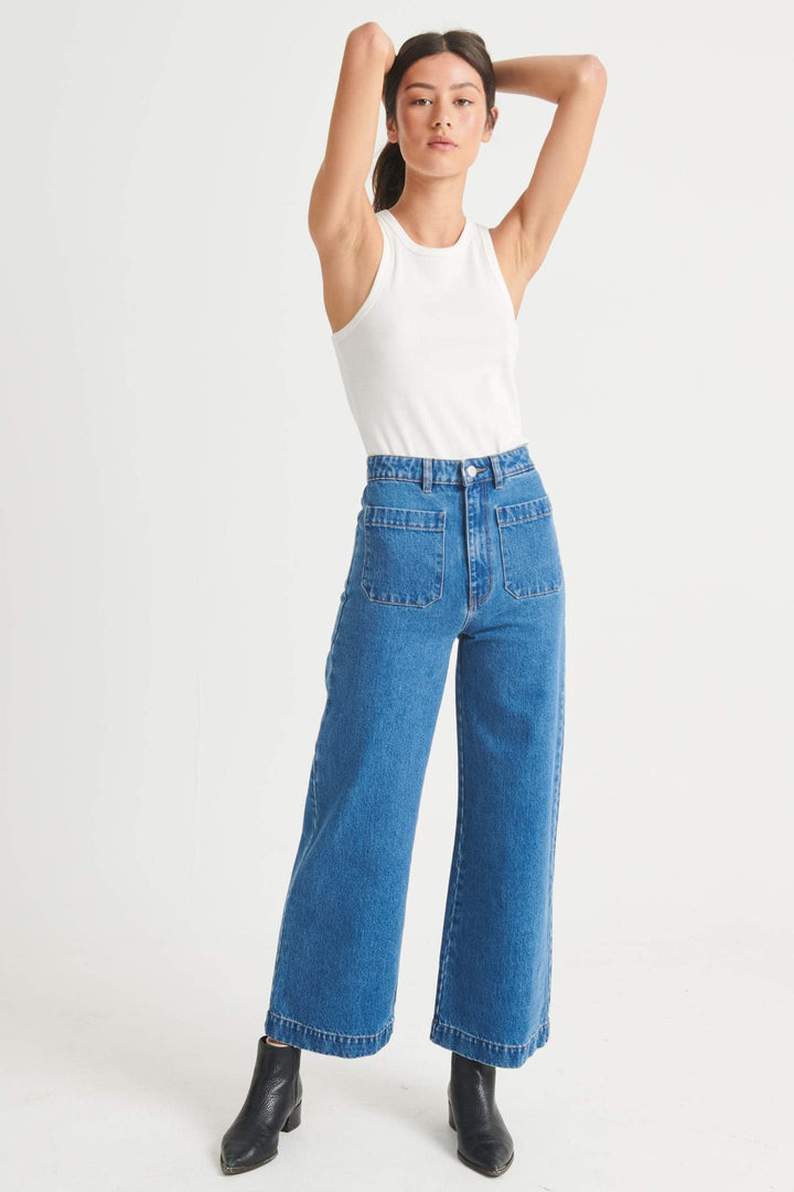 Rollas WOMENS SAILOR JEAN - ASHLEY BLUE, WOMENS DENIM, ROLLAS, Elwood 101