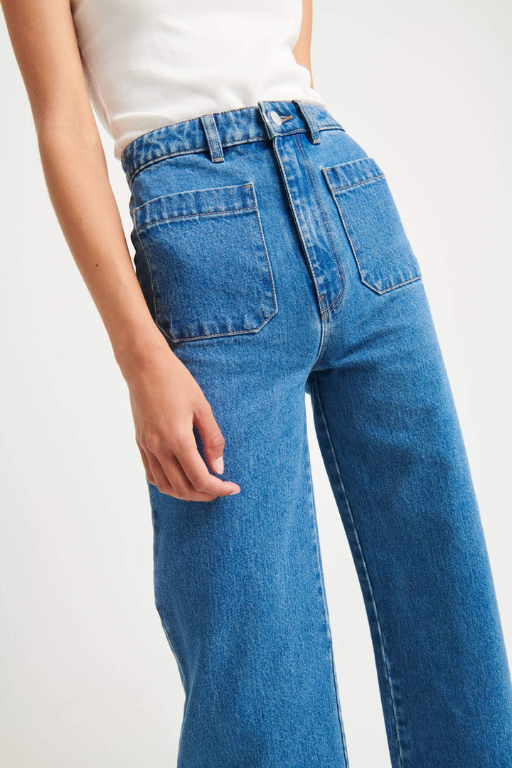 Rollas WOMENS SAILOR JEAN - ASHLEY BLUE, WOMENS DENIM, ROLLAS, Elwood 101