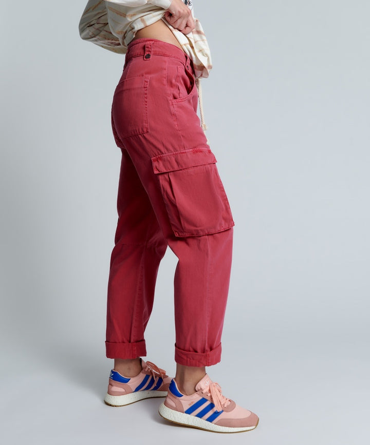 OneTeaspoon Womens Red Envy Cargo Safari Mid Waist Relaxed Pant - Red Envy, WOMENS DENIM, OneTeaspoon, Elwood 101