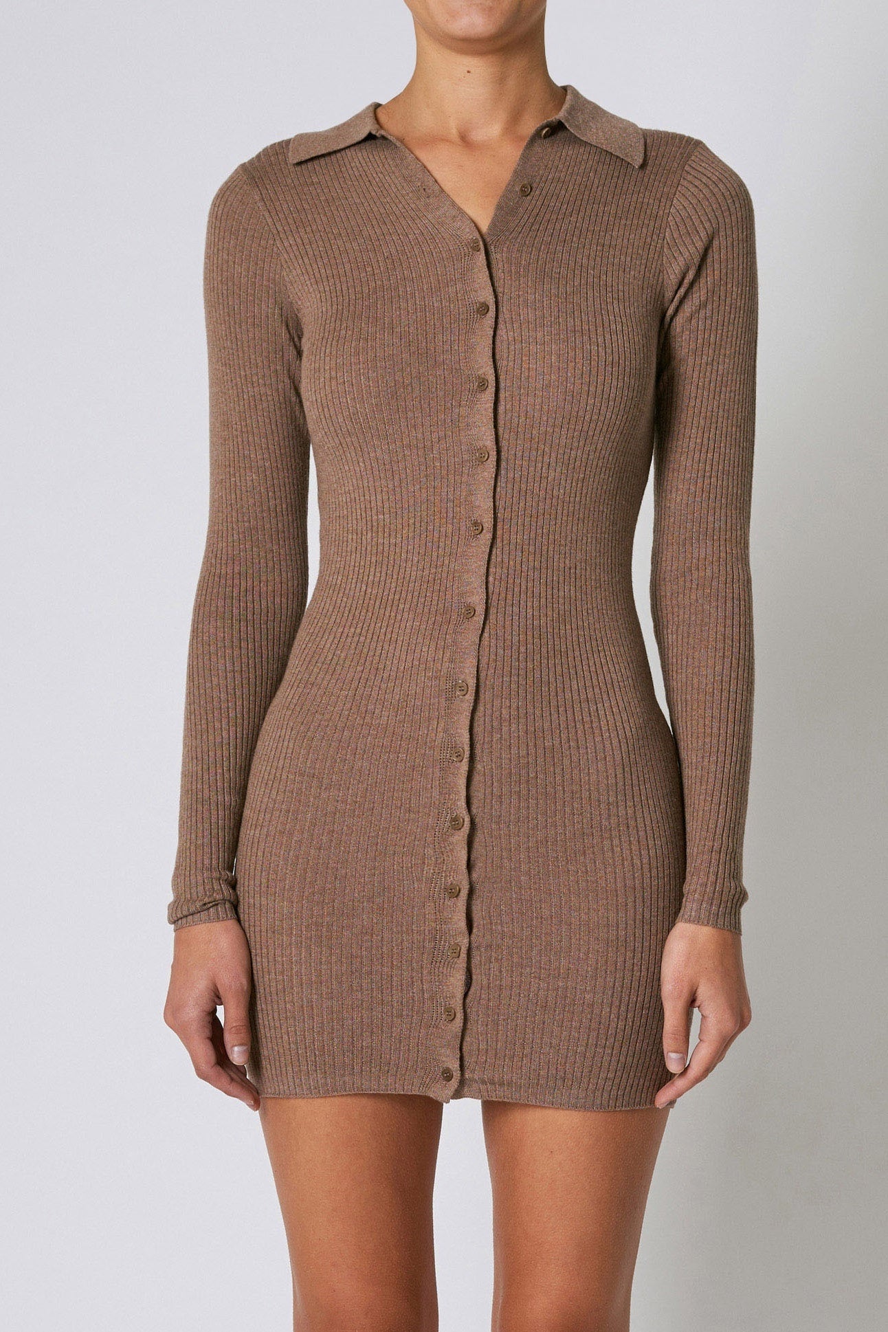 ROLLAS Womens Caroline Knit Mini Dress Mink Elwood 101 ROLLAS Womens Caroline Knit Mini Dress Mink Elwood 101