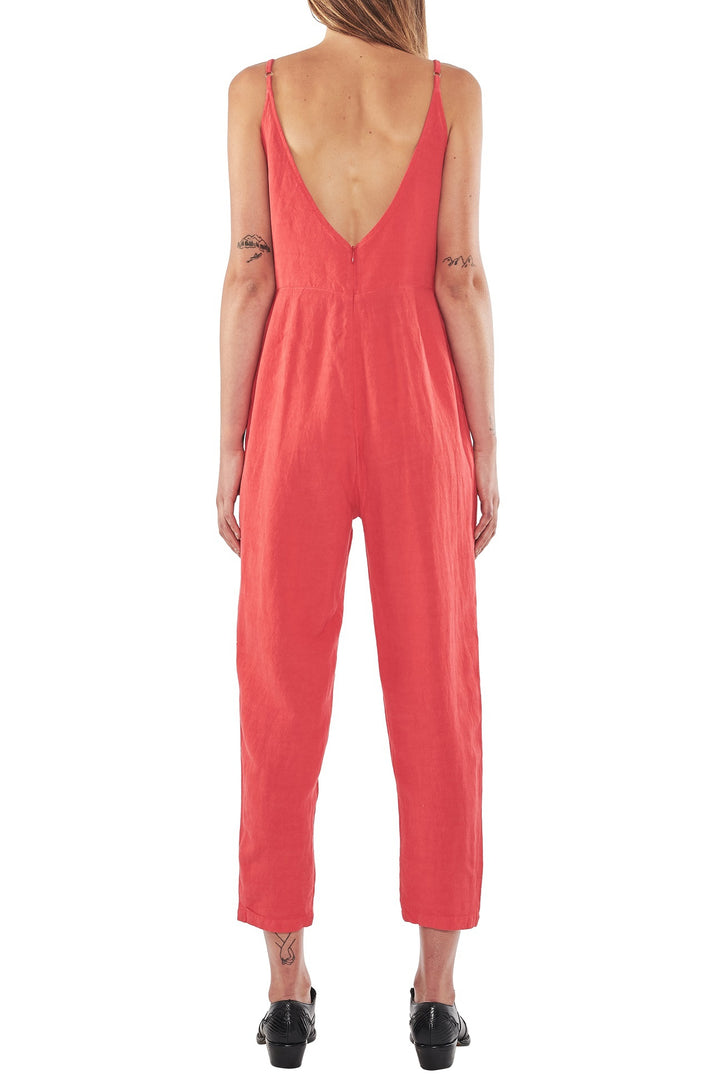 Neuw WOMENS JACKSON LINEN ONE PIECE RIOT RED, WOMENS JUMPSUITS & OVERALLS, NEUW, Elwood 101
