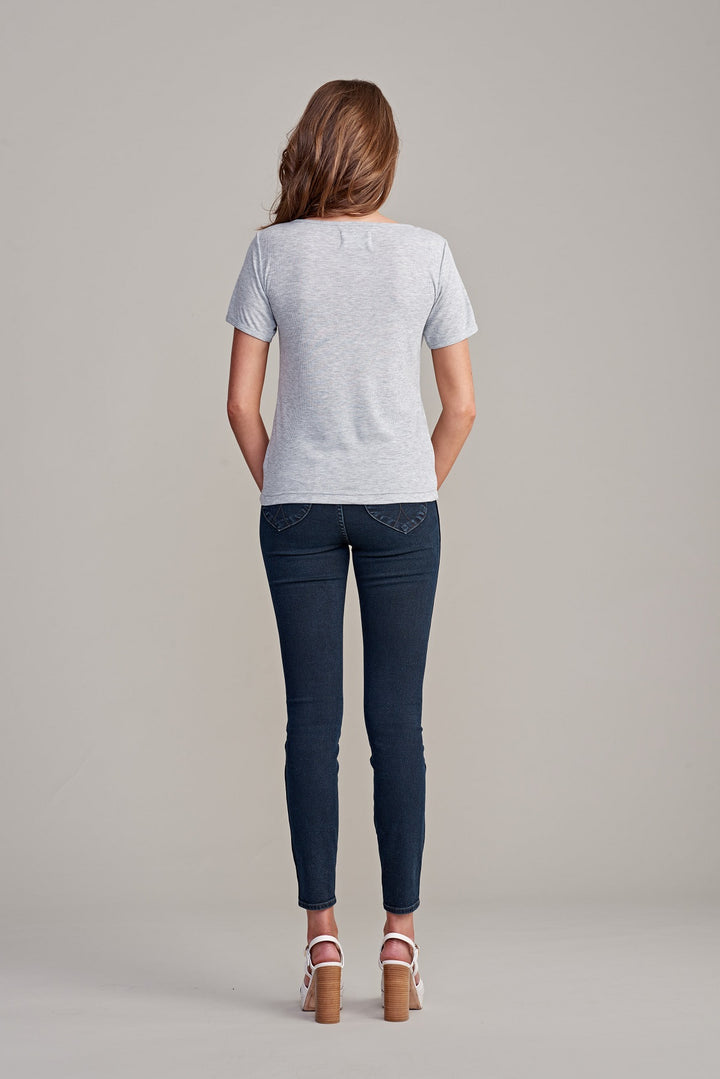 Rollas WOMENS GRANDPA MILLER TEE GREY MARLE, WOMENS TEES & TANKS, ROLLAS, Elwood 101