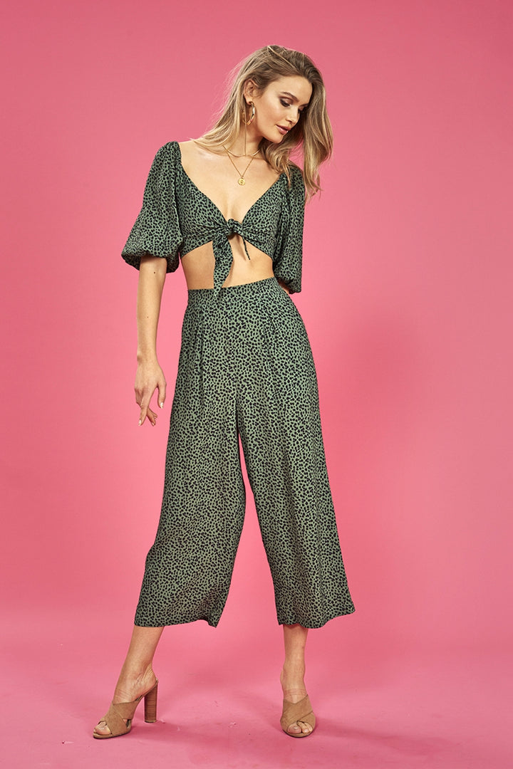 MinkPink NEHA PUFF SLEEVE CROP - Multi Leopard, WOMENS TOPS & SHIRTS, MINKPINK, Elwood 101