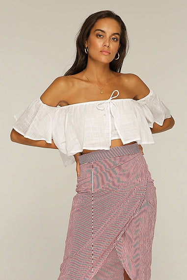 Rue Stiic  WOMENS JAGGER OFF SHOULDER TOP WHITE, WOMENS TOPS & SHIRTS, RUE STIIC, Elwood 101