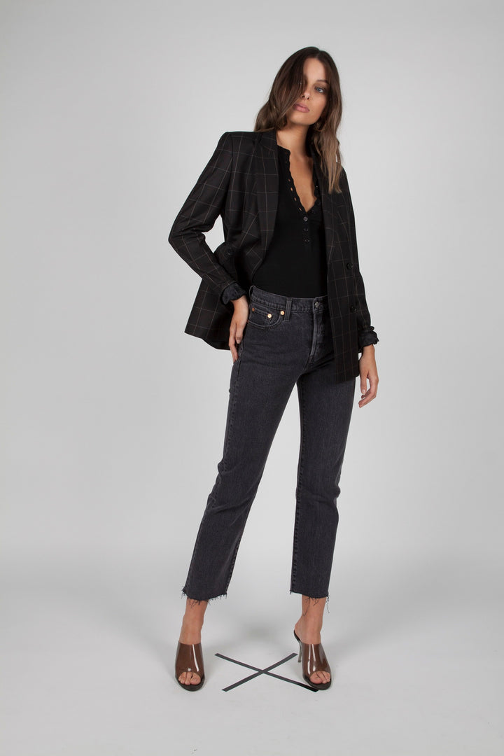 BAYSE BRAND Womens Sleeveless Crew Neck Button Down Bodysuit - Black, WOMENS BODYSUITS, BAYSE BRAND, Elwood 101