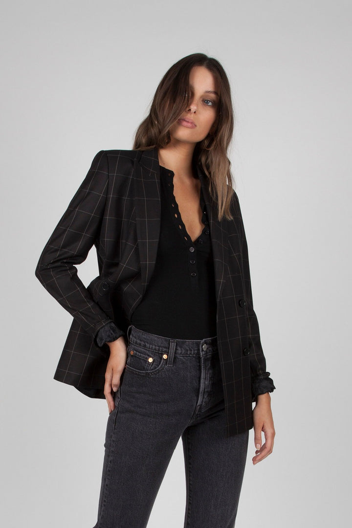 BAYSE BRAND Womens Sleeveless Crew Neck Button Down Bodysuit - Black, WOMENS BODYSUITS, BAYSE BRAND, Elwood 101