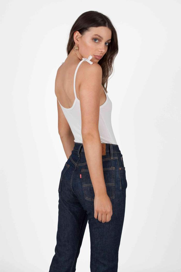 Bayse Brand TIE STRAP BODYSUIT WHITE, WOMENS TOPS & SHIRTS, BAYSE BRAND, Elwood 101