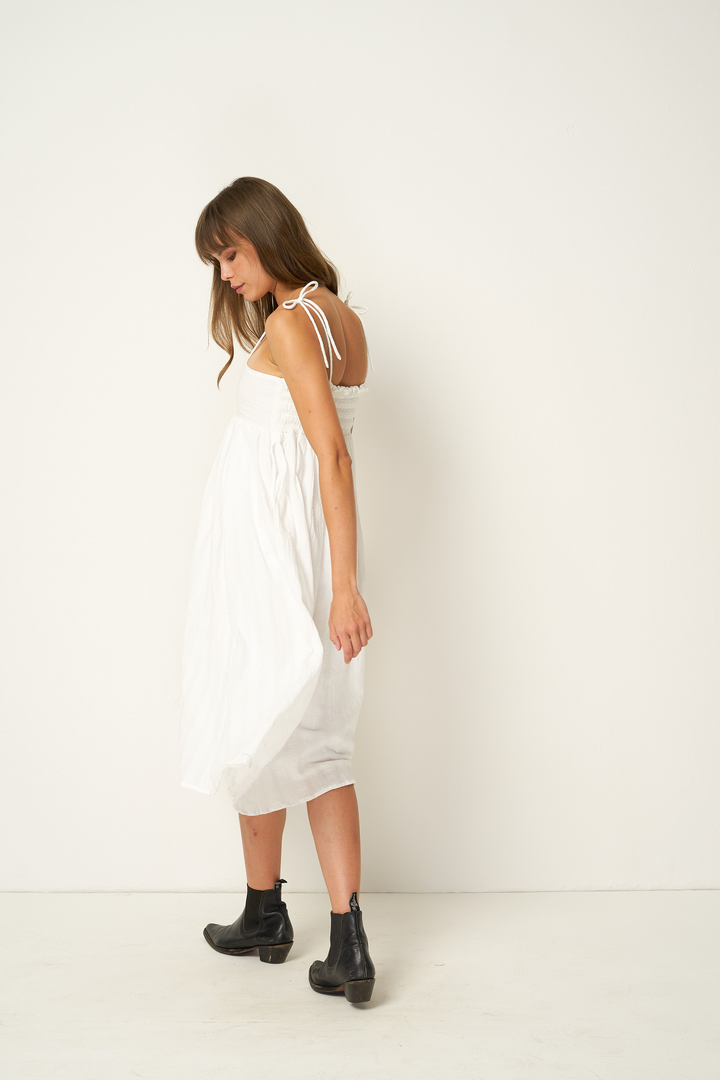 Rue Stiic FONTANA MIDI DRESS WHITE, WOMENS DRESSES, RUE STIIC, Elwood 101