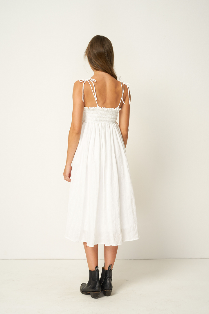 Rue Stiic FONTANA MIDI DRESS WHITE, WOMENS DRESSES, RUE STIIC, Elwood 101