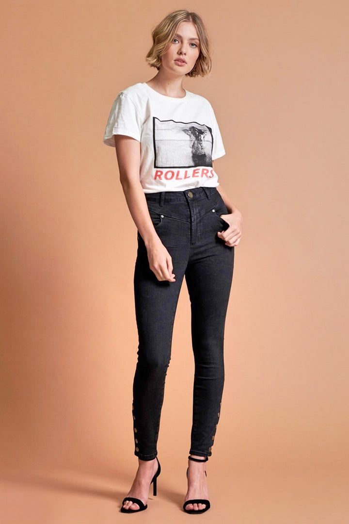 OneTeaspoon WOMENS BLACK SWAN PREACHERS HIGH WAIST SKINNY JEAN, WOMENS DENIM, OneTeaspoon, Elwood 101