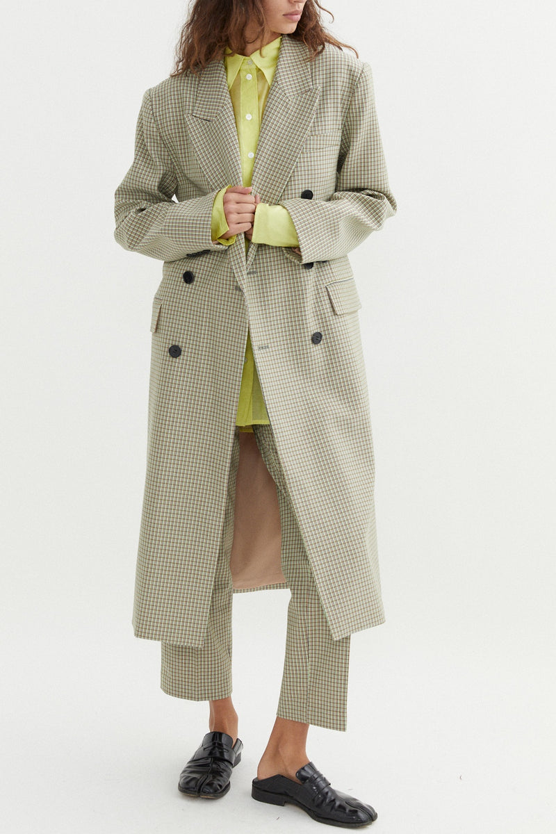 Green discount houndstooth coat