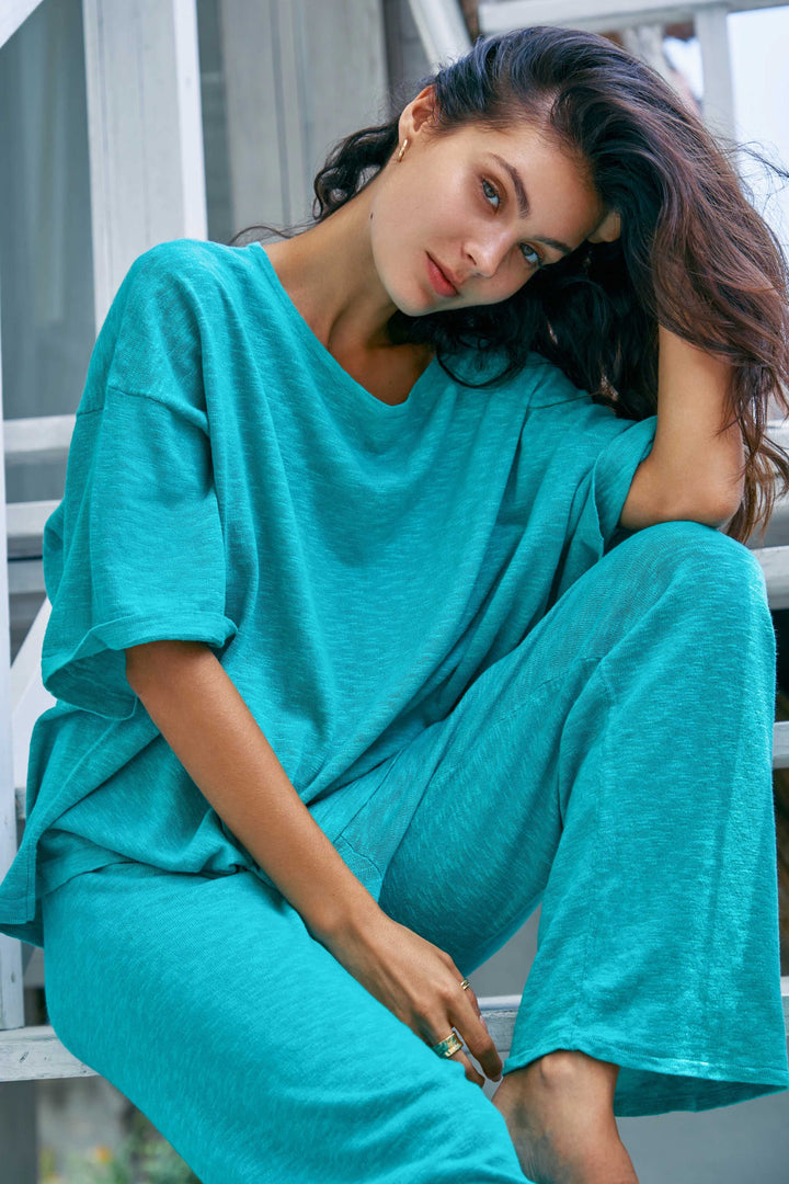 BY RIDLEY Womens Allyson Linen Pant - Emerald, WOMENS PANTS, BY RIDLEY, Elwood 101