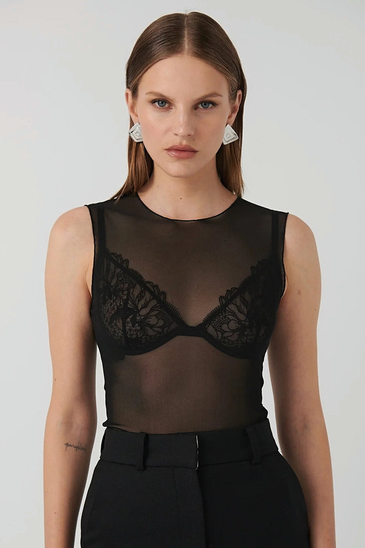 EFFIE KATS Womens Addison Mesh Top - Black, WOMENS TOPS & SHIRTS, EFFIE KATS, Elwood 101